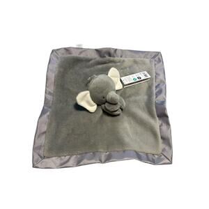 Carters Gray Elephant Lovey Plush Security Blanket Toy Satin Edge Underside Baby